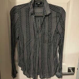 Paige Geo Print Black Button Down